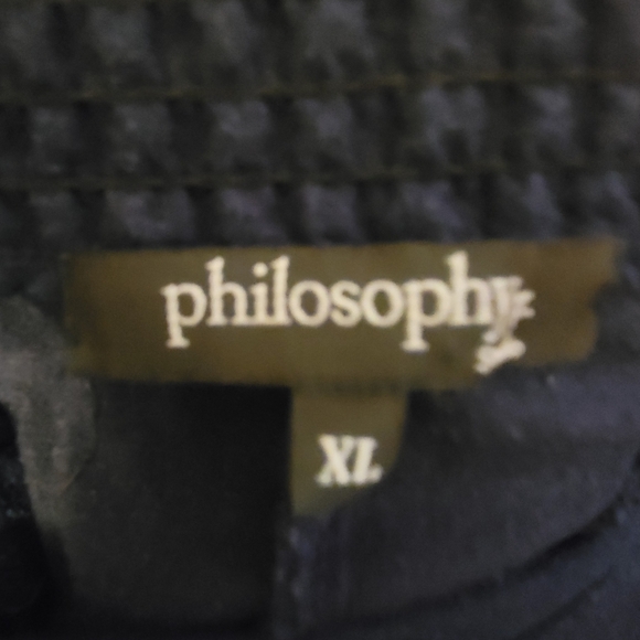 Philosophy Navy Wide Leg Button Front Detail Side Zip Pants. Size XL - Picture 3 of 4